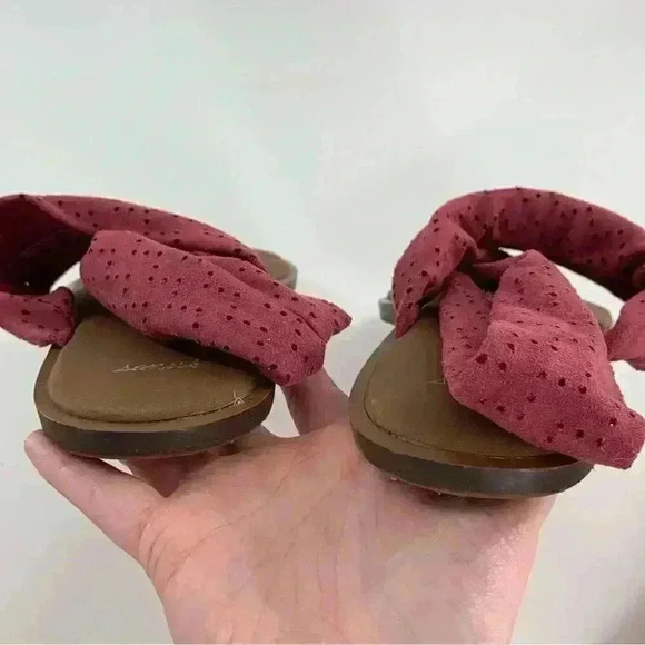 Sanuk womens sandals size 10 41 mauve suede thong t-strap yoga mat comfort - Picture 6 of 11